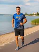 Men's O-neck sports printed short-sleeved technical t-shirt