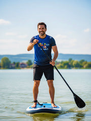 O-nyakú sport printelt rövid ujjú technikai unisex póló
