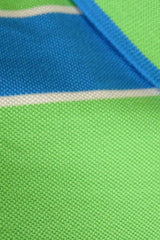 Csíkos galléros rövid ujjú férfi pamut póló - zöld