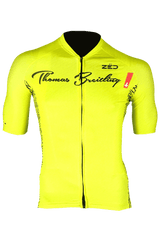 Limited edition, numbered cycling pro jersey and bib cargo shorts set - lemon yellow
