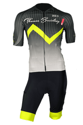 Limited edition, numbered cycling pro jersey and bib cargo shorts set - black