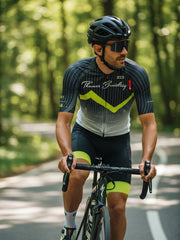 Limited edition, numbered cycling pro jersey and bib cargo shorts set - black