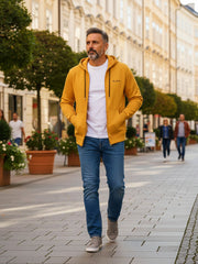 Horgen - Yellow | Kapucnis pulóver végig cipzáros (sárga)