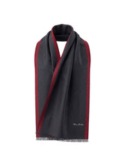 Linescarf - BlackRed | Szegélysávos kasmír sál (fekete, piros)