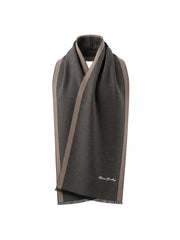 Linescarf - GrayBeige | Szegélysávos kasmír sál (szürke, bézs)