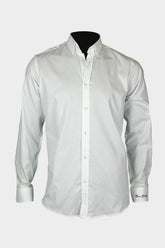Egyszínű hosszúujjú legombolható galléros férfi oxford pamut ing - fehér