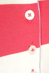 Women's striped collared short-sleeved cotton dress - pink