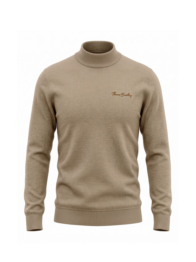 Turti - Beige | Finoman kötött garbó pulóver (bézs)