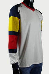 Men's V-neck long-sleeved technical sports t-shirt - white