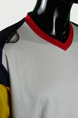 Men's V-neck long-sleeved technical sports t-shirt - white