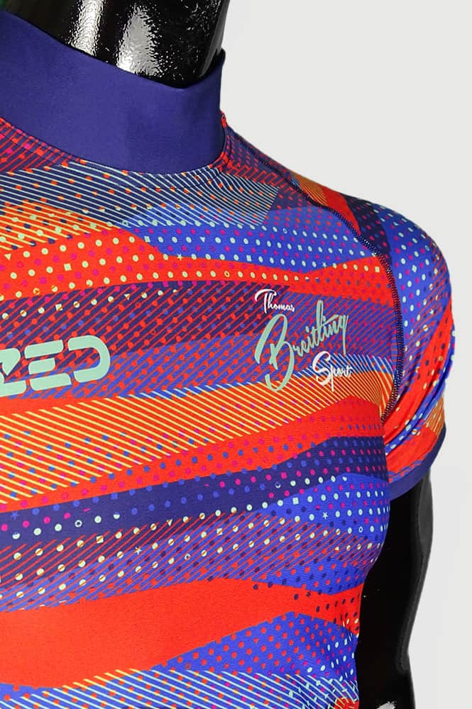 Breitling Sport Sup férfi rövid ujjú színes mintás felső - kék