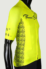 Limited edition, numbered cycling pro jersey and bib cargo shorts set - lemon yellow