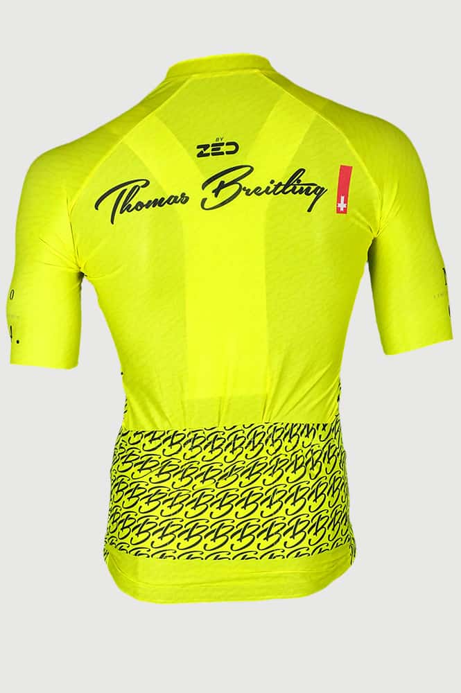 Limited edition, numbered cycling pro jersey and bib cargo shorts set - lemon yellow
