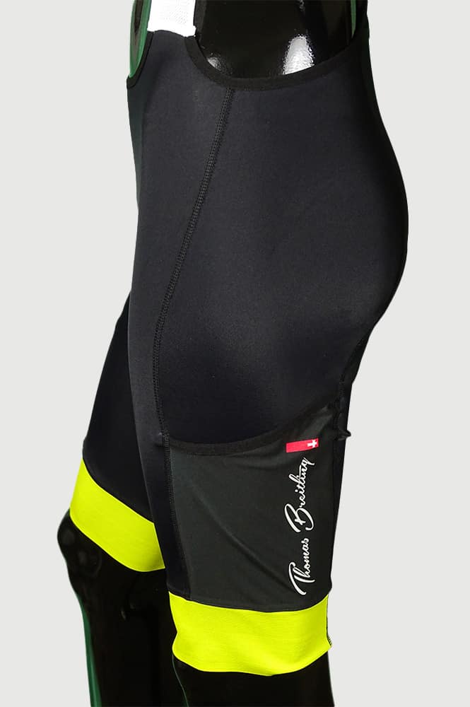 Limited edition, numbered cycling pro jersey and bib cargo shorts set - lemon yellow
