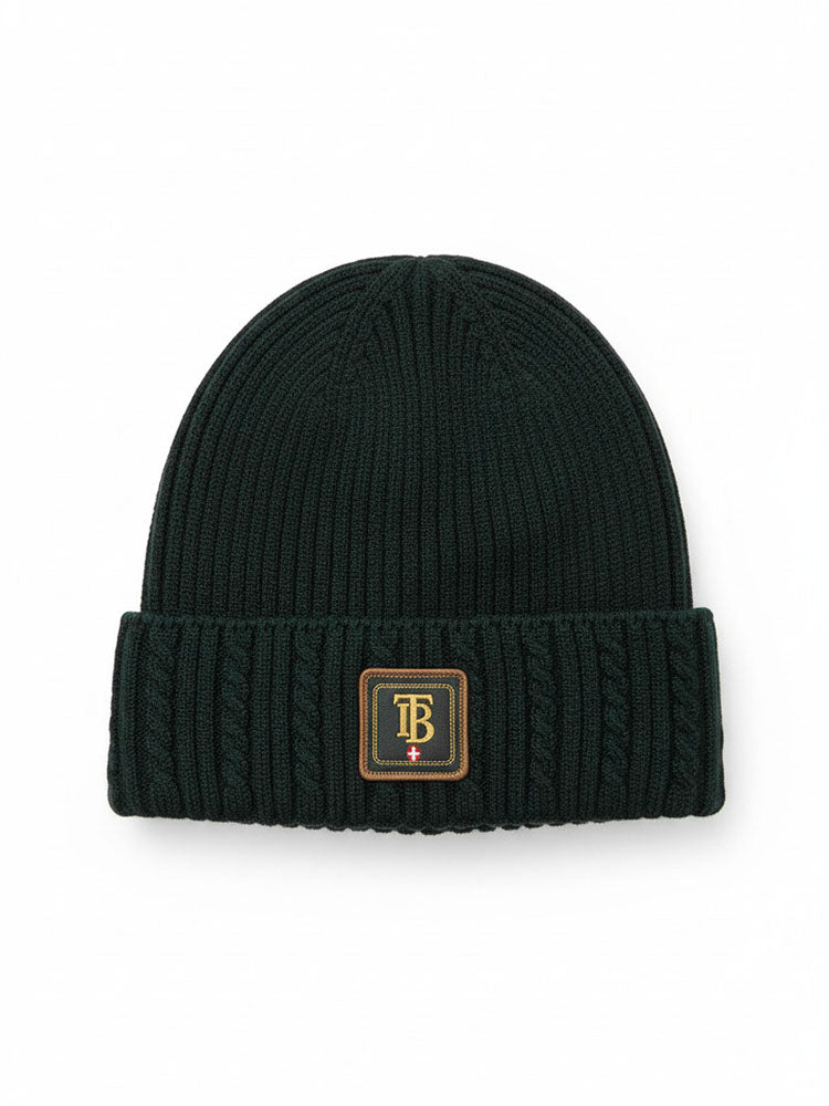 Beanie One - Black | Kötött anyagában mintás beanie sapka (fekete)