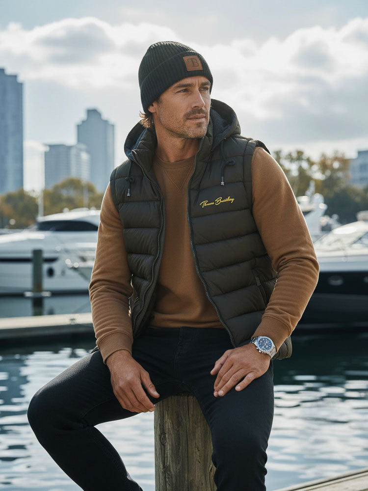 Beanie One - Black | Kötött anyagában mintás beanie sapka (fekete)