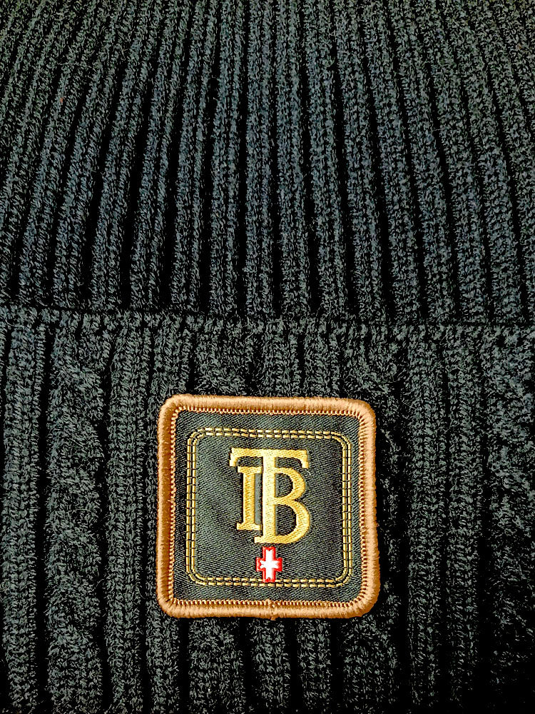 Beanie One - Black | Kötött anyagában mintás beanie sapka (fekete)