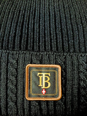 Beanie One - Black | Kötött anyagában mintás beanie sapka (fekete)