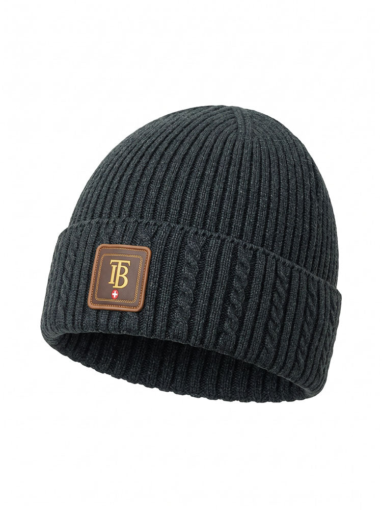 Beanie One - Darkgray | Kötött anyagában mintás beanie sapka (szürke)