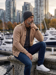 Beanie One - Darkgray | Kötött anyagában mintás beanie sapka (szürke)