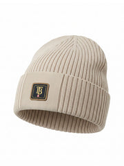 Beanie Two - Black | Kötött anyagában csíkos beanie sapka (fekete)