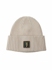 Beanie Two - Black | Kötött anyagában csíkos beanie sapka (fekete)