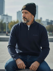 Beanie Three - Black | Kötött basic beanie sapka (fekete)