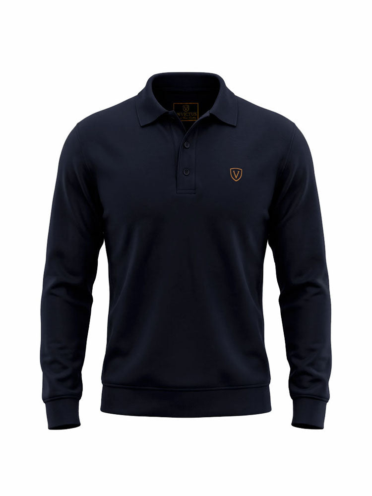 Adonis - Navyblue | Galléros 3 gombos pulóver - Invictus (sötétkék)