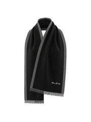 Linescarf - BlackGray | Szegélysávos kasmír sál (fekete, szürke)