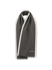 Linescarf - GrayWhite | Szegélysávos kasmír sál (szürke, fehér)