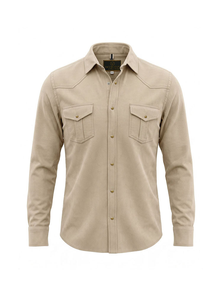 Owen - Beige | Kordbársony férfi ing (bézs)