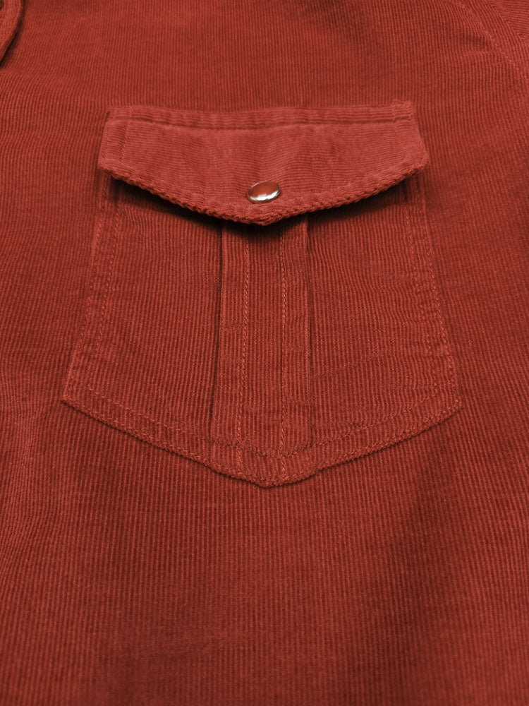 Owen - Terracotta | Kordbársony férfi ing (terrakotta)